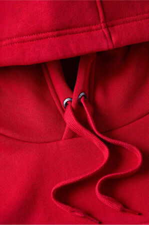 Erkek Th Chest Logo Drawstring Sweatshirt - Kırmızı | L