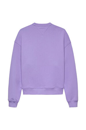 Kadın Boxy Badge Sweatshirt - Mor | S