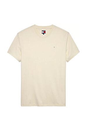 Erkek Slim Fit Minimal Logo T-Shirt - Bej | L