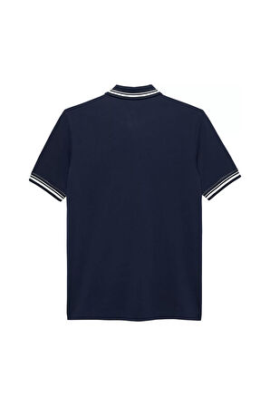 Erkek Tipped Polo Yaka T-Shirt - Lacivert | L