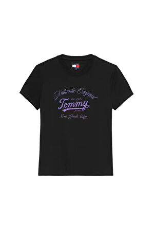 Kadın New York City Logo T-Shirt - Siyah | L