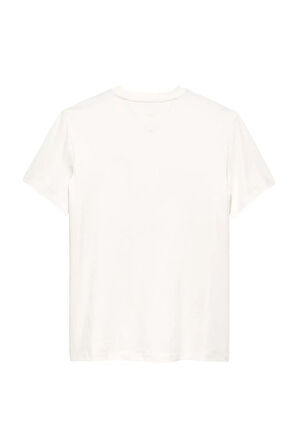 Erkek Slim Fit Minimal Logo T-Shirt - Ekru | XL