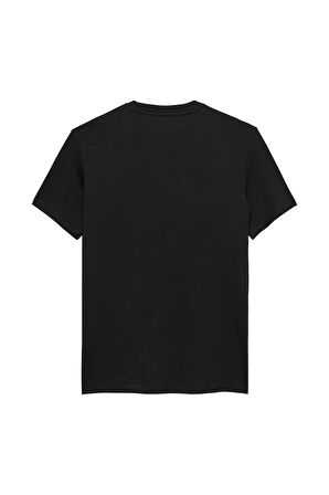 Erkek Slim Fit Minimal Logo T-Shirt - Siyah | L