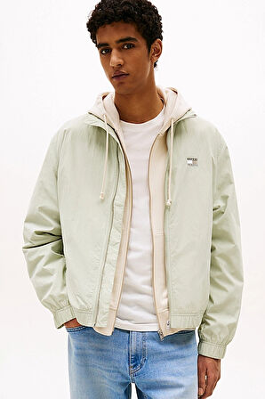 Erkek Fermuarlı Dik Yaka Ceket - Açık Yeşil | XS