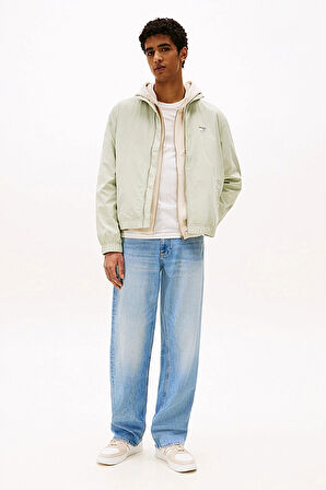 Erkek Fermuarlı Dik Yaka Ceket - Açık Yeşil | XS