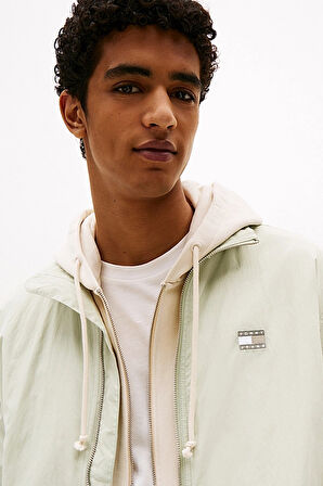 Erkek Fermuarlı Dik Yaka Ceket - Açık Yeşil | XS