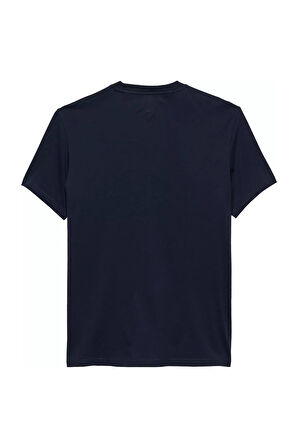 Erkek Slim Fit Minimal Logo T-Shirt - Lacivert | L