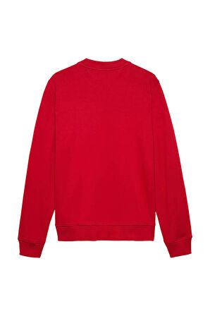  Kadın Essential Logo Regular Bisiklet Yaka Sweatshirt - Kırmızı | L