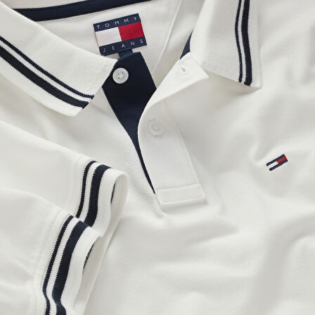 TOMMY HILFIGER Erkek  Beyaz1 Polo Yaka T-Shirt DM0DM21846 YBL