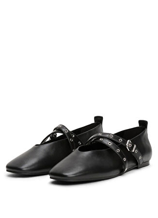 Tommy Hilfiger Deri Siyah Kadın Babet EN0EN02868