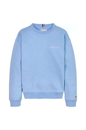 Unisex Çocuk Mini Corp Bisiklet Yaka Sweatshirt - Açık Mavi | 16 Yaş