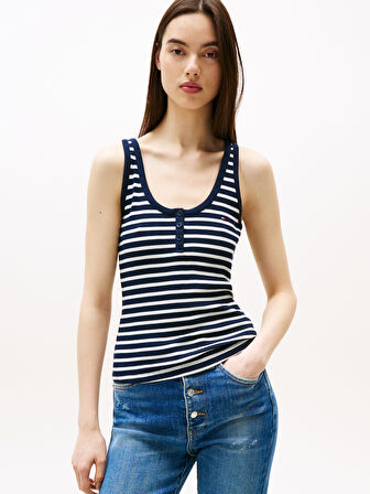 TOMMY HILFIGER Kadın  Lacivert T-Shirt DW0DW20898 0A6