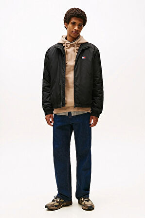 Erkek Dik Yaka Dolgulu Mont - Siyah | XL