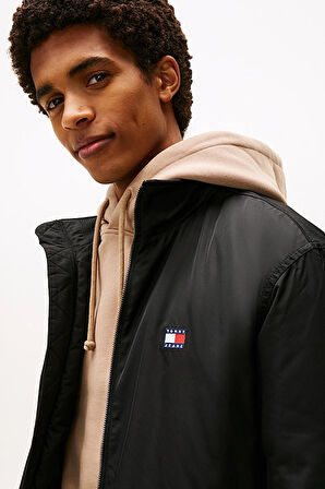 Erkek Dik Yaka Dolgulu Mont - Siyah | XL