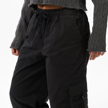 Tommy Hilfiger Loose Cargo Kadın Siyah Pantolon