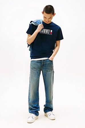 Erkek Tommy Dna Bayrak T-Shirt - Lacivert | M