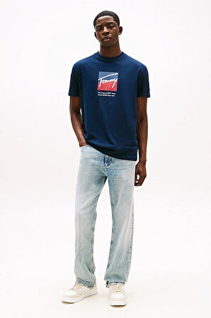 Erkek Signature Logo T-Shirt - Lacivert | M