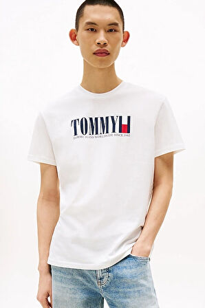 Erkek Tommy Dna Bayrak T-Shirt - Ekru | XL