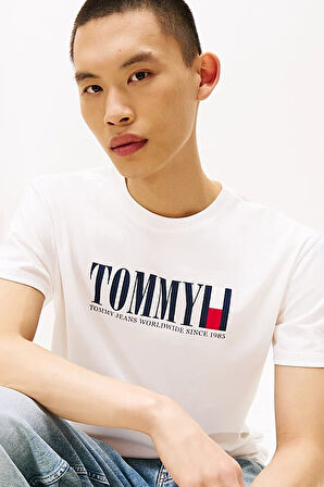 Erkek Tommy Dna Bayrak T-Shirt - Ekru | XL