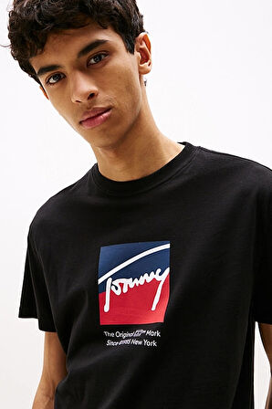 Erkek Signature Logo T-Shirt - Siyah | M