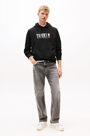 Erkek Regular Fit Kapüşonlu Grafik Logolu Sweatshirt - Siyah | M