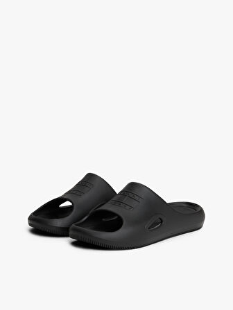 TOMMY HILFIGER Erkek Marka Logolu Şık Görünüşlü Tek Bantlı Kalın Tabanlı Kaymaz Rahat Dayanıklı Terlik Siyah Terlik EM0EM01582 BDS