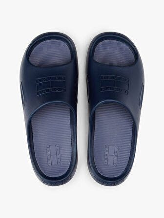 TOMMY HILFIGER Erkek Marka Logolu Şık Görünüşlü Tek Bantlı Kalın Tabanlı Kaymaz Rahat Dayanıklı Terlik Lacivert Terlik EM0EM01582 C1G
