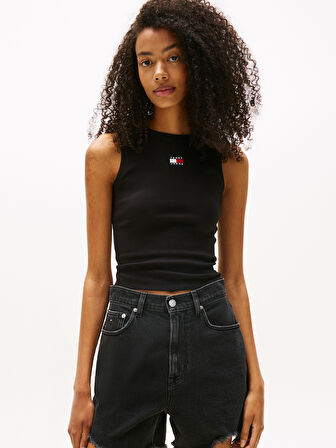 TOMMY HILFIGER Kadın  Siyah T-Shirt DW0DW20896 BDS