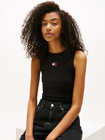 TOMMY HILFIGER Kadın  Siyah T-Shirt DW0DW20896 BDS