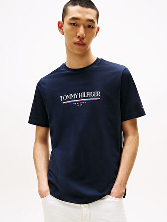 TOMMY HILFIGER Erkek  Lacivert T-Shirt MW0MW40324 DW5