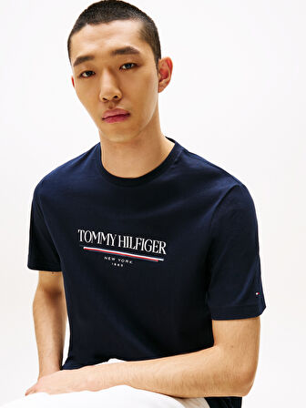 TOMMY HILFIGER Erkek  Lacivert T-Shirt MW0MW40324 DW5
