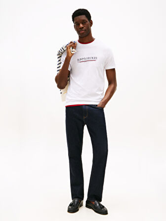 TOMMY HILFIGER Erkek  Beyaz T-Shirt MW0MW40324 YBR