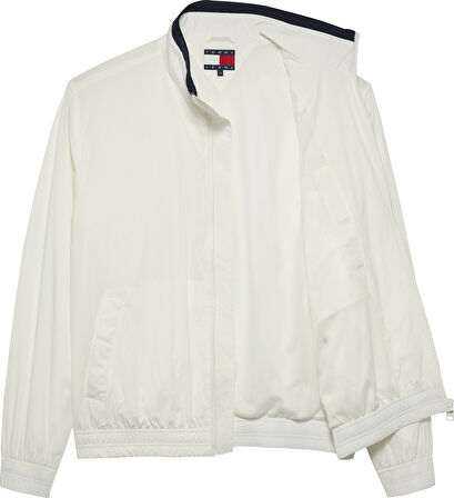 TOMMY HILFIGER Erkek Marka Logolu Full Fermuarlı Şık Görünüşlü Günlük Kullanıma Uygun Beyaz1 Mont DM0DM21667 YBL