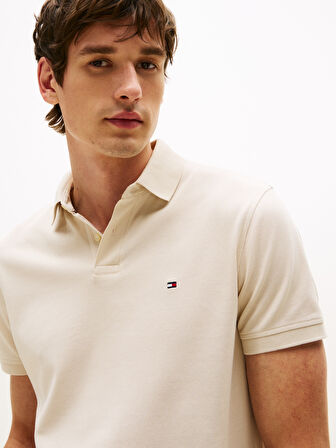 TOMMY HILFIGER Erkek  Ekru Polo Yaka T-Shirt MW0MW17770 ACG