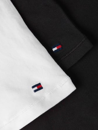 TOMMY HILFIGER Kadın Marka Logolu Günlük Kullanıma Uygun Siyah-Beyaz Atlet UW0UW05957 0IN