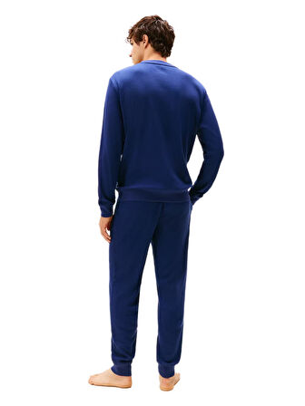 Tommy Hilfiger Erkek Mavi Waffle Sweatshirt UM0UM03620