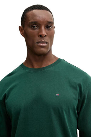 Tommy Hilfiger Erkek Yeşil Uzun Kollu Rahat Flanel Pijama Takımı UM0UM03657