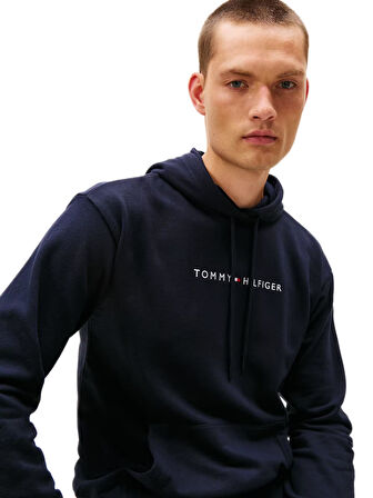 Tommy Hilfiger Erkek Lacivert Kapüşonlu Sweatshirt UM0UM03665 