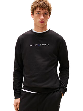 Tommy Hilfiger Erkek Siyah Sweatshirt UM0UM03666 