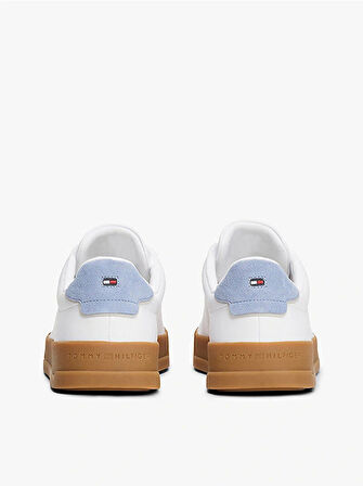 Tommy Hilfiger TH COURT LTH DETAIL ESS Erkek Beyaz Sneaker FM0FM0536705O
