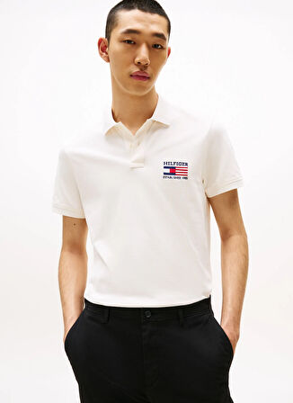 Tommy Hilfiger Sarı Erkek Polo T-Shirt MW0MW39836Z00_HILFIGER FLAG REG POL