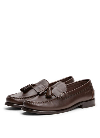 Tommy Hilfiger Kahve Erkek Klasik Ayakkabı HILFIGER TASSEL LTH LOAFER