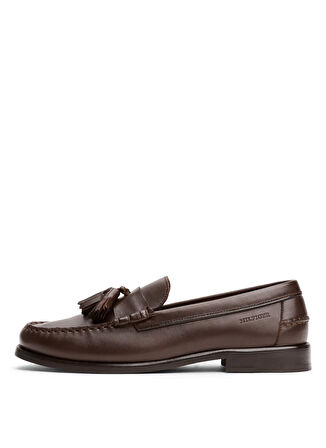 Tommy Hilfiger Kahve Erkek Klasik Ayakkabı HILFIGER TASSEL LTH LOAFER