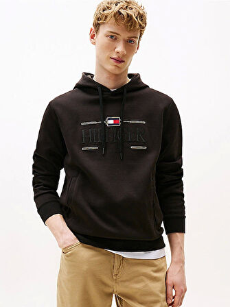 Tommy Hilfiger ICON HILFIGER HOODIE Erkek Siyah Kazak MW0MW39586BDS