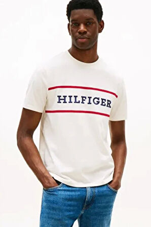 Tommy Hilfiger Erkek Americana Renk Bloklu Sarı T-shirt MW0MW39845Z00