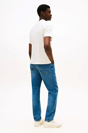 Tommy Hilfiger Erkek Americana Renk Bloklu Sarı T-shirt MW0MW39845Z00