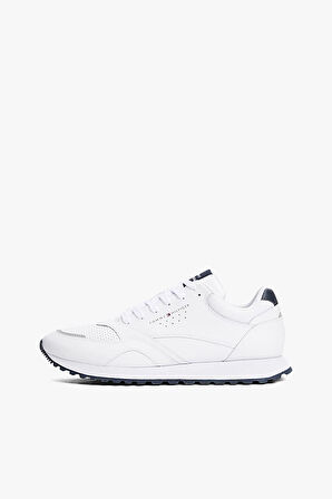 Erkek Dokulu Panelli Runner Sneaker - Beyaz | 43
