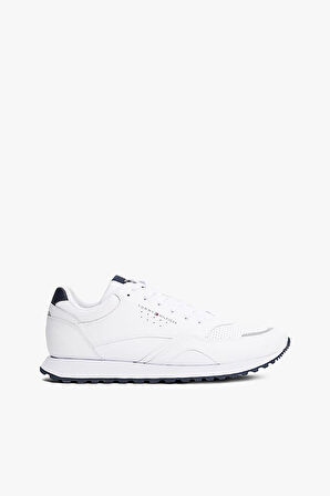 Erkek Dokulu Panelli Runner Sneaker - Beyaz | 43