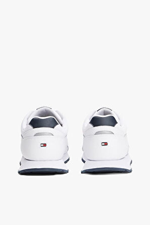 Erkek Dokulu Panelli Runner Sneaker - Beyaz | 43