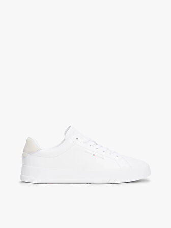 Tommy Hilfiger TH COURT LTH DETAIL ESS Erkek Beyaz Sneaker FM0FM05367YBS